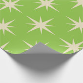 Retro atoomsterpatroon op kalkgroen cadeaupapier (Hoek)