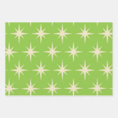 Retro atoomsterpatroon op kalkgroen inpakpapier vel (Voorkant 3)