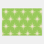 Retro atoomsterpatroon op kalkgroen inpakpapier vel (Voorkant 2)