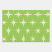 Retro atoomsterpatroon op kalkgroen inpakpapier vel (Voorkant)