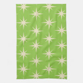 Retro atoomsterpatroon op kalkgroen theedoek (Verticaal)