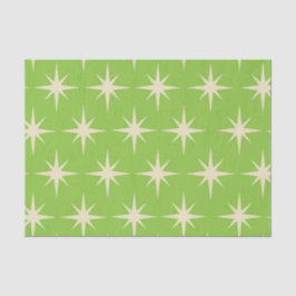 Retro atoomsterpatroon op kalkgroen tissuepapier