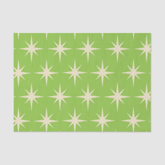 Retro atoomsterpatroon op kalkgroen tissuepapier (Voorkant)