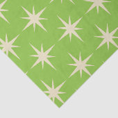 Retro atoomsterpatroon op kalkgroen tissuepapier (Detail)