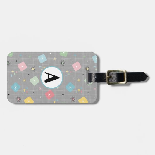 Retro-atoomsterren Bagagelabel (Voorkant horizontaal)