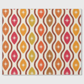 Retro atoomsterren in het middeleeuwse ogeenpatroo cadeaupapier (Vlak)