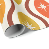 Retro atoomsterren in het middeleeuwse ogeenpatroo cadeaupapier (Rol Hoek)