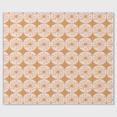 Retro atoomStippen Mideeuw Moderne 50s Roze Ochre Cadeaupapier (Vlak)