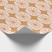 Retro atoomStippen Mideeuw Moderne 50s Roze Ochre Cadeaupapier (Hoek)