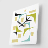 Retro atoomtijdperk geometrische hoeken midden eeu vierkante klok (Hoek)