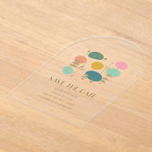 Retro Atoomtijdperk Mid Century Modern Save the Da Acryl Uitnodigingen (Laagn)