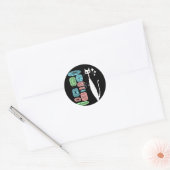 Retro atoomtijdperk Mid Century Moderne Witte Kat Ronde Sticker (Envelop)