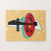 Retro atoomtijdperk midden eeuw moderne klettenkra legpuzzel (Horizontaal)