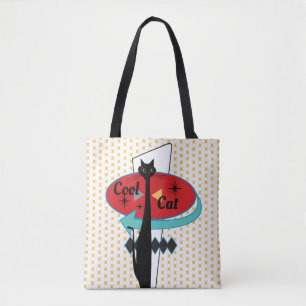 Retro atoomtijdperk midden eeuw moderne klettenkra tote bag