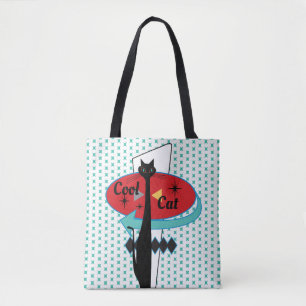 Retro atoomtijdperk midden eeuw moderne klettenkra tote bag