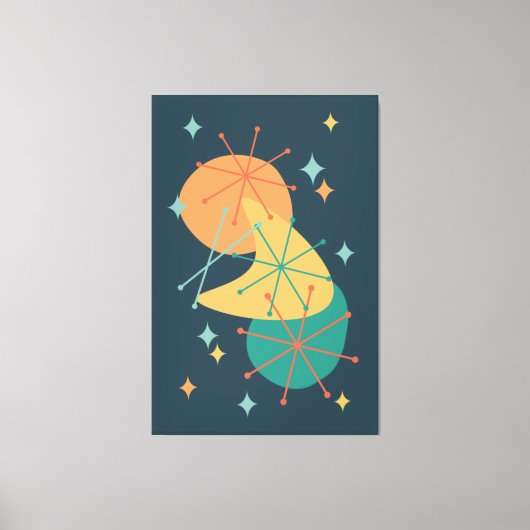 Retro atoomtijdperk Midden-eeuwse Abstracte kunst Canvas Afdruk (Voorkant)