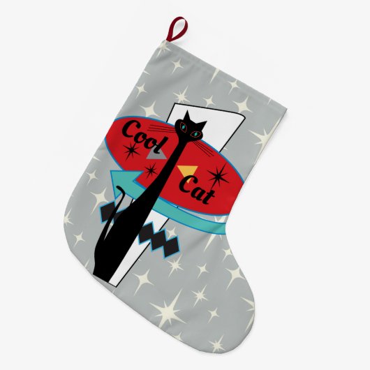 Retro atoomtijdperk midden midden midden midden mo grote kerstsok (Voorkant (Hangend))