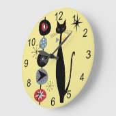 Retro atoomtijdperk midden midden midden midden mo grote klok (Hoek)