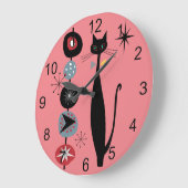 Retro atoomtijdperk midden midden midden midden mo grote klok (Hoek)