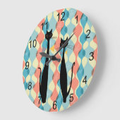 Retro atoomtijdperk midden midden midden midden mo grote klok (Hoek)