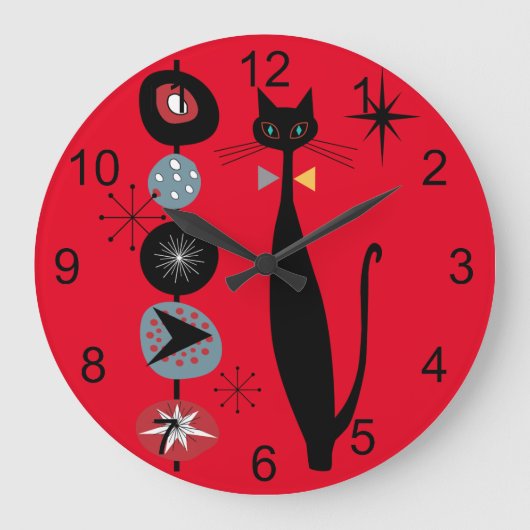 Retro atoomtijdperk midden midden midden midden mo grote klok (Voorkant)