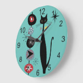 Retro atoomtijdperk midden midden midden midden mo grote klok (Hoek)