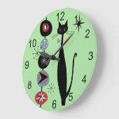 Retro atoomtijdperk midden midden midden midden mo grote klok (Hoek)