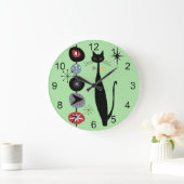 Retro atoomtijdperk midden midden midden midden mo grote klok (Huis)