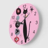 Retro atoomtijdperk midden midden midden midden mo grote klok (Hoek)