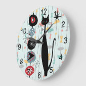 Retro atoomtijdperk midden midden midden midden mo grote klok (Hoek)