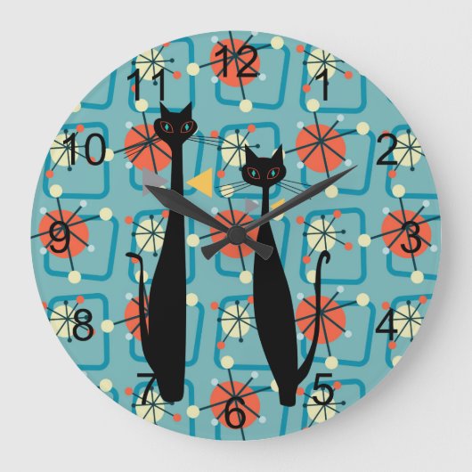 Retro atoomtijdperk midden midden midden midden mo grote klok (Voorkant)