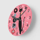 Retro atoomtijdperk midden midden midden midden mo ronde klok (Hoek)