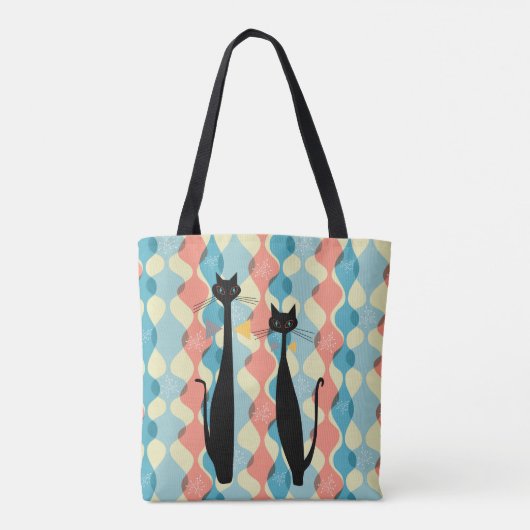 Retro atoomtijdperk midden midden midden midden mo tote bag (Achterkant)