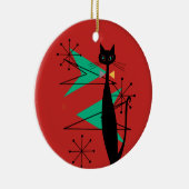 Retro atoomtijdperk midden midden midden moderne M Keramisch Ornament (Rechts)