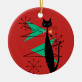 Retro atoomtijdperk midden midden midden moderne M Keramisch Ornament (Voorkant)