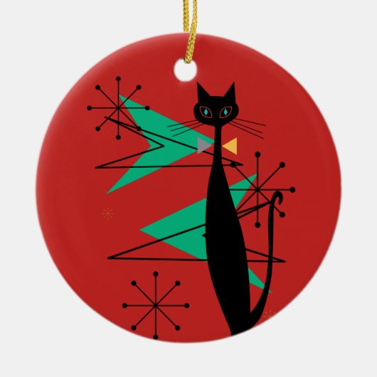 Retro atoomtijdperk midden midden midden moderne M Keramisch Ornament (Voorkant)