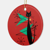 Retro atoomtijdperk midden midden midden moderne M Keramisch Ornament (Links)