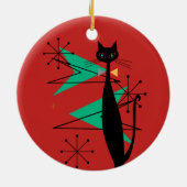 Retro atoomtijdperk midden midden midden moderne M Keramisch Ornament (Achterkant)