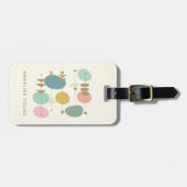 Retro atoomtijdperk midden modi gepersonaliseerd bagagelabel (Voorkant horizontaal)