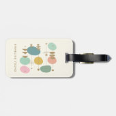 Retro atoomtijdperk midden modi gepersonaliseerd bagagelabel (Achterkant horizontaal)