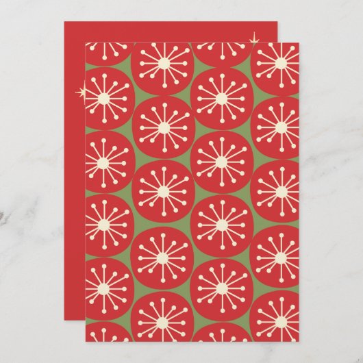 Retro atoomtijdperk Mideeuw Moderne kerstfeest Kaart (Voorkant / Achterkant)