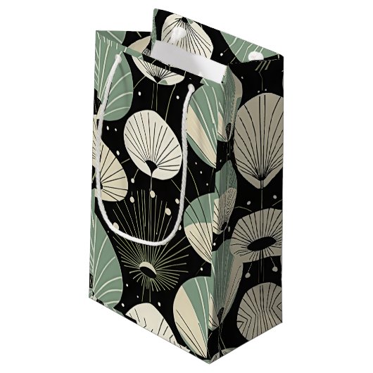 Retro atoomtijdperk minimaal modern patroon klein cadeauzakje (Achterkant Gekanteld)