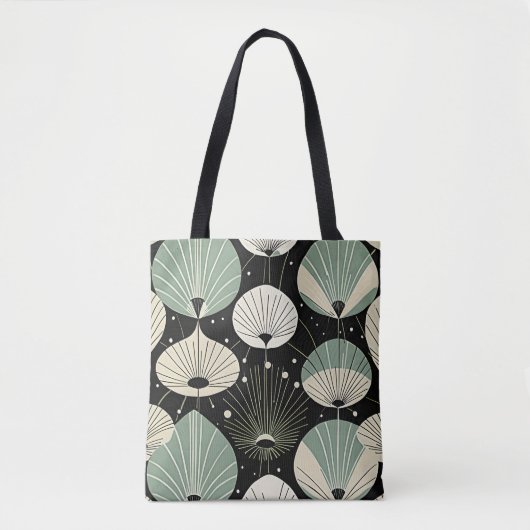 Retro atoomtijdperk minimaal modern patroon tote bag (Voorkant)