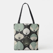 Retro atoomtijdperk minimaal modern patroon tote bag (Achterkant)