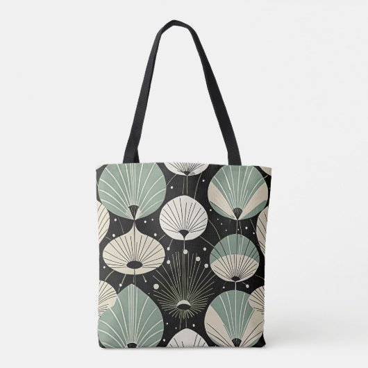 Retro atoomtijdperk minimaal modern patroon tote bag (Achterkant)