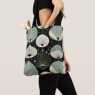 Retro atoomtijdperk minimaal modern patroon tote bag