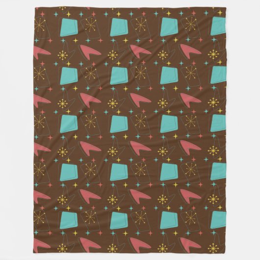 Retro atoomtijdperk patroon fleece (Voorkant)