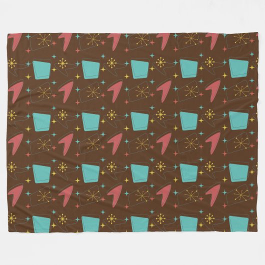 Retro atoomtijdperk patroon fleece (Voorkant (Horizontaal))