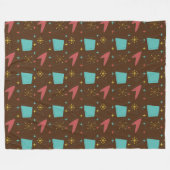 Retro atoomtijdperk patroon fleece deken (Voorkant (Horizontaal))