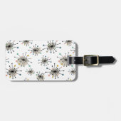 Retro atoomtijdperk Starburst patroon midden eeuw Bagagelabel (Voorkant horizontaal)